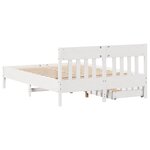 vidaXL Cadre de lit sans matelas blanc 140x190 cm bois de pin massif