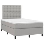 vidaXL Sommier à lattes de lit matelas LED gris clair 120x190 cm tissu