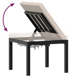 vidaXL Tabouret de jardin avec coussin noir acier enduit de poudre