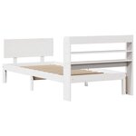vidaXL Cadre de lit avec tête de lit blanc 90x190cm bois de pin massif