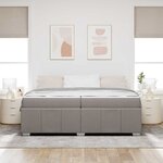 vidaXL Cadre de lit avec matelas Taupe 200 x 200 cm tissu