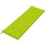 vidaXL Banc Batavia avec coussin vert brillant 150 cm Bois teck massif