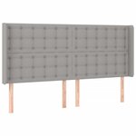 vidaXL Tête de lit à LED Gris clair 203x16x118/128 cm Tissu
