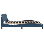vidaXL Cadre de lit Dover bleu 200x200 cm tissu