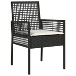 vidaXL Ensemble de salle à manger de jardin de 9 pièces avec des coussins en poly rattan noir.