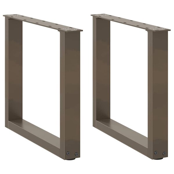 vidaXL Pieds de table basse en U  2 pièces  acier naturel  50 x (42-43) cm