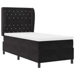 vidaXL Lit à ressorts avec matelas Noir 90 x 200 cm Velours