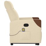 vidaXL Fauteuil inclinable de massage Crème Tissu