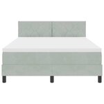 vidaXL Lit à ressort LED avec matelas Gris clair 140 x 190 cm Velours