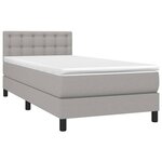 vidaXL Sommier à lattes de lit avec matelas Gris clair 100x200cm Tissu