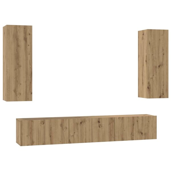 vidaXL Ensemble meuble TV 5 Pièces Chêne artisanal Bois d'ingénierie