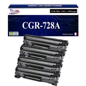 T3AZUR -4x Toners compatibles avec Canon 728 (3500B002) pour Canon Fax L150 L170 L410 MF4410 MF4430 MF4450 MF4550D MF4570DN