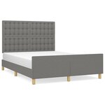 vidaXL Cadre de lit sans matelas gris foncé 140x200 cm tissu