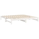 vidaXL Lit coulissant sans matelas blanc 2x(100x200) cm