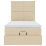 vidaXL Cadre de lit ottoman avec matelas crème 90x190 cm tissu