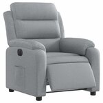 vidaXL Fauteuil inclinable électrique Gris clair Tissu