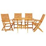 vidaXL Ensemble de salle à manger pour jardin 5 Pièces Marron
