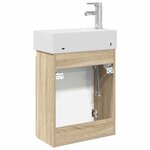 vidaXL Meuble de salle de bain avec robinet Chêne Sonoma