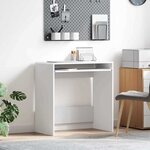 vidaXL Bureau avec étagère Blanc 77 5 x 43 x 79 cm Bois d'ingénierie