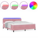 vidaXL Lit à ressorts avec matelas Rose 180 x 200 cm Velours