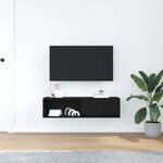 vidaXL Meuble TV chêne noir 100x31x25 5 cm bois d'ingénierie