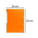 Chemises À Élastiques Carte Lustrée 3 Rabats Monobloc - Orange - X 50 - Exacompta