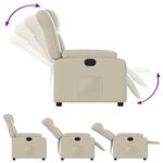 vidaXL Fauteuil inclinable électrique Crème Similicuir