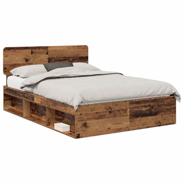 vidaXL Cadre de lit Bois ancien 150 x 200 cm Pin massif