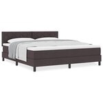 vidaXL Lit boxspring avec matelas Marron foncé 180 x 200 cm tissu