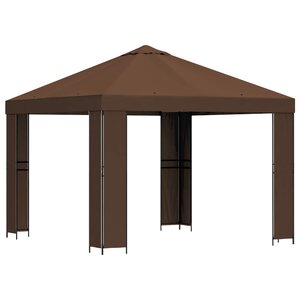 vidaXL Pavillon 3 x 3 m Marron Polyester et Acier 190 gsm