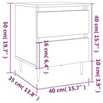 vidaXL Table de chevet Blanc 40x35x50 cm Bois d’ingénierie
