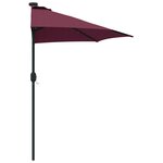 vidaXL Parasol de jardin Rouge bordeaux 294 x 150 x 224 cm tissu