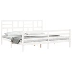 vidaXL Cadre de lit sans matelas blanc 200x200 cm bois massif