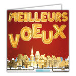 Carte Meilleurs Vœux avec Enveloppe Blanche 15x15cm