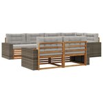 vidaXL Ensemble de canapés d'extérieur 7 pc Naturel et gris clair