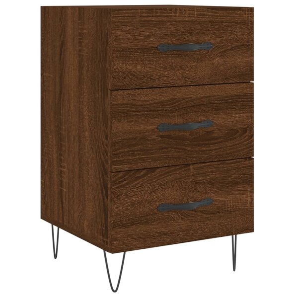 vidaXL Table de chevet chêne marron 40x40x66 cm bois d'ingénierie
