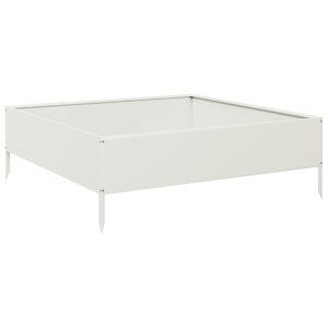 vidaXL Lit surélevé de jardin blanc 100x100x33 5 cm acier