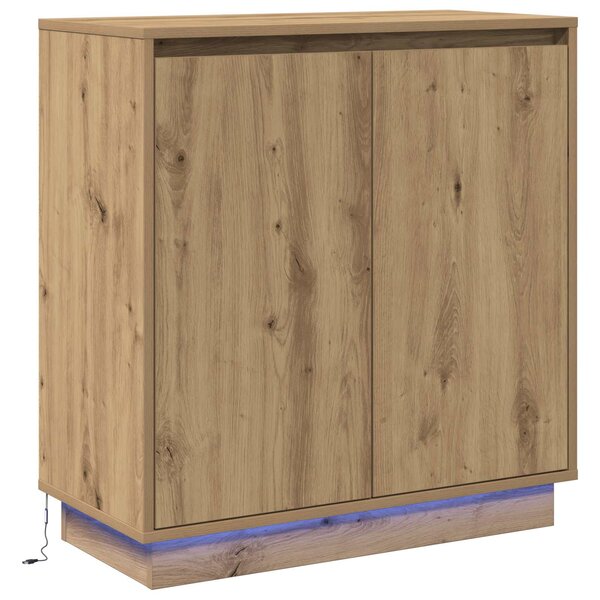 vidaXL Buffet LED Chêne artisanal 71 x 34 5 x 75 cm Bois d'ingénierie
