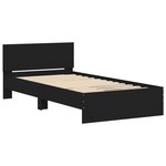 vidaXL Cadre de lit sans matelas avec tête de lit noir 100x200 cm