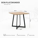 Table 80x80 cm chene - noir