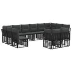 vidaXL Ensemble de canapés d'extérieur Noir et Gris foncé Polyester