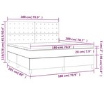 vidaXL Sommier à lattes de lit avec matelas Gris foncé 180x200cm Tissu