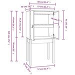 vidaXL Buffet haut Gris 60x40x120 cm Bois massif de pin