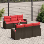 vidaXL Ensemble de canapé de jardin Marron 55 x 55 x 37 cm polyrotin