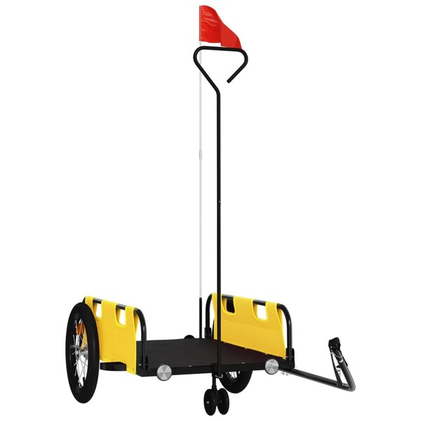 vidaXL Remorque de vélo jaune tissu oxford et fer