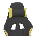 vidaXL Chaise de jeu Noir et vert clair Tissu