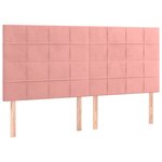 vidaXL Sommier à lattes de lit avec matelas Rose 180x200 cm Velours
