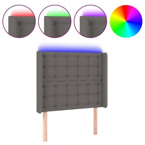 vidaXL Tête de lit à LED Gris 93x16x118/128 cm Similicuir