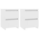 vidaXL Tables de chevet 2 Pièces Blanc 30x30x40 cm Bois d'ingénierie