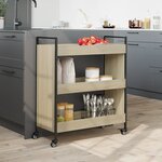 vidaXL Chariot de cuisine chêne sonoma 70x30x82 cm bois d'ingénierie